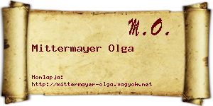 Mittermayer Olga névjegykártya